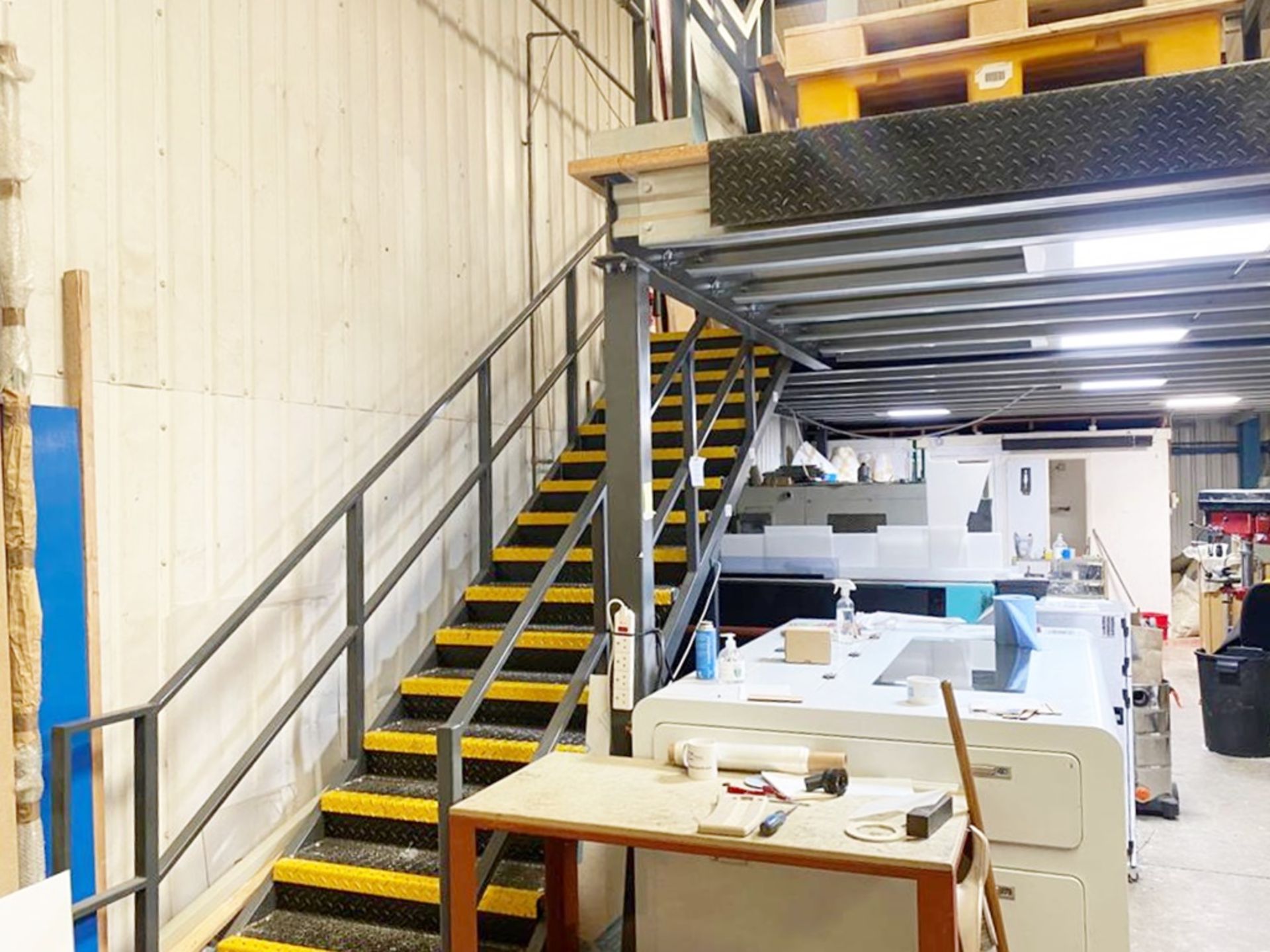 1 x Warehouse Mezzanine Floor - Includes Stairs, Guard Rails, Lighting and a Pallet Gate - Image 8 of 16