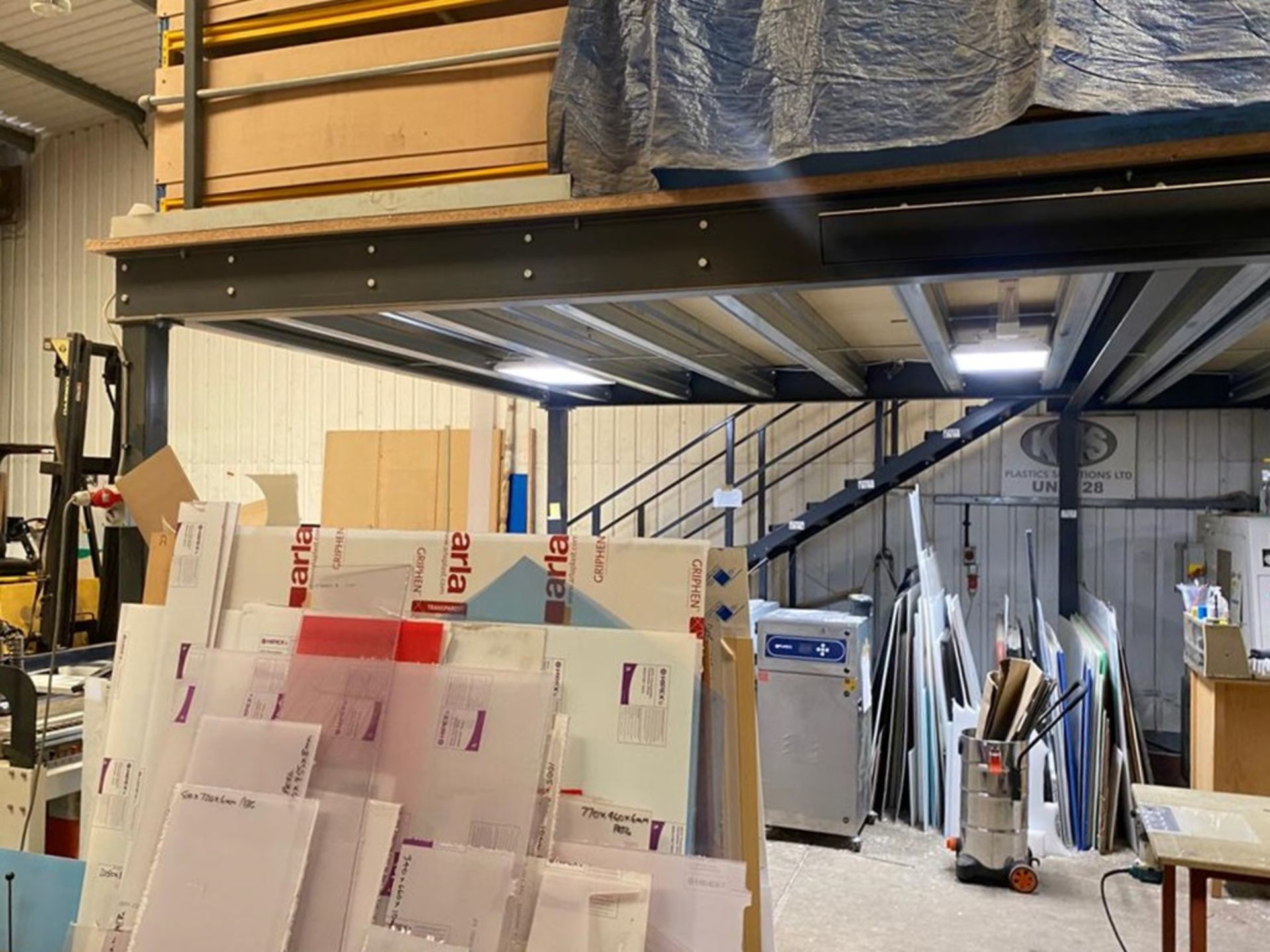 1 x Warehouse Mezzanine Floor - Includes Stairs, Guard Rails, Lighting and a Pallet Gate - Image 5 of 16