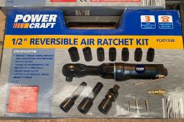 1 x Power Craft 1/2" Reversible Air Ratchet Kit - With Carry Case and Original Box