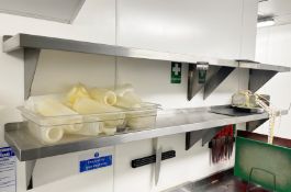 7 x Wall Mounted Stainless Steel Shelves - Various Sizes Included