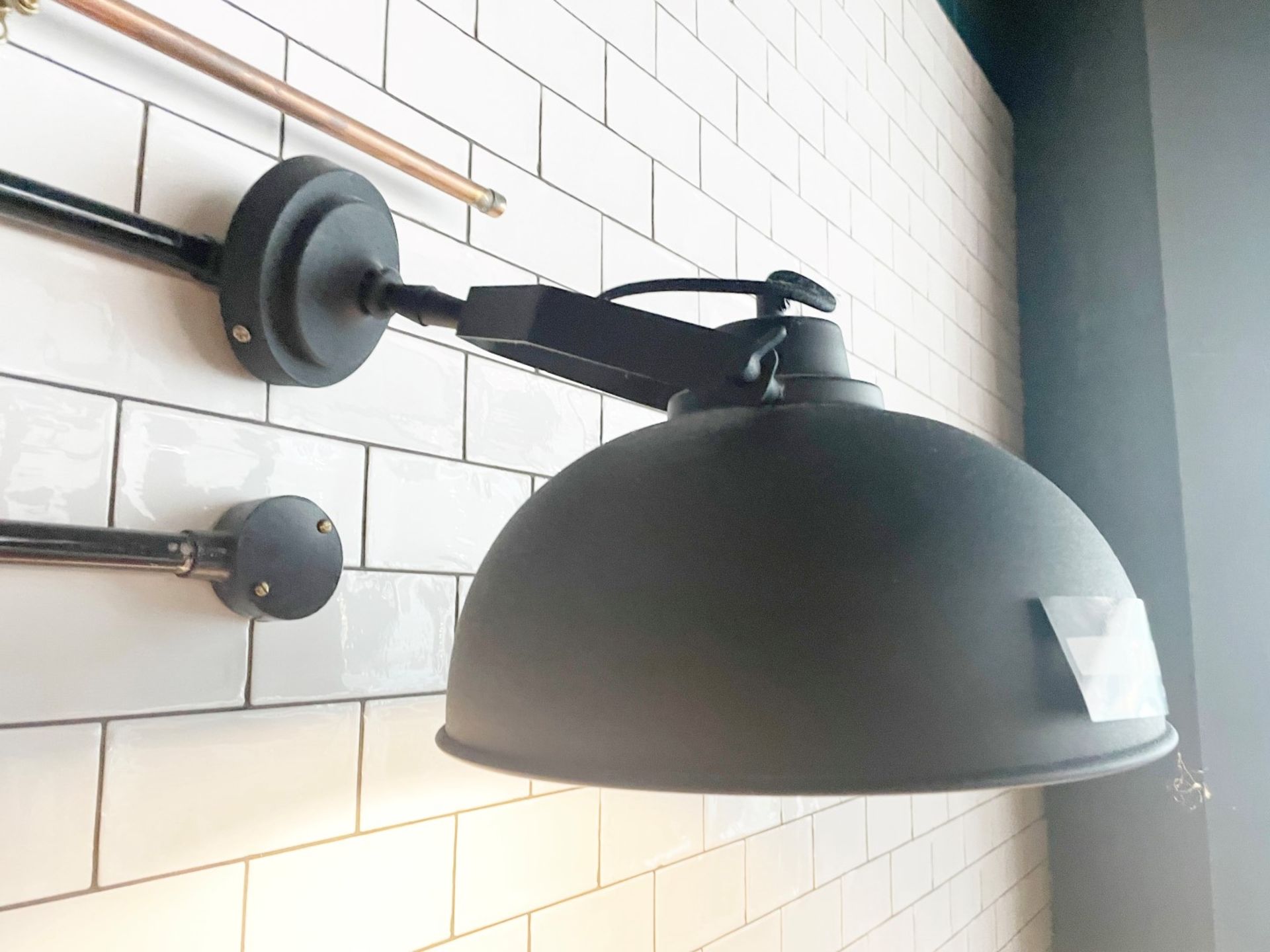 5 x Industrial Style Wall Lights With a Grey Finish and White Inner - Size: 30cm Diameter - Image 6 of 7