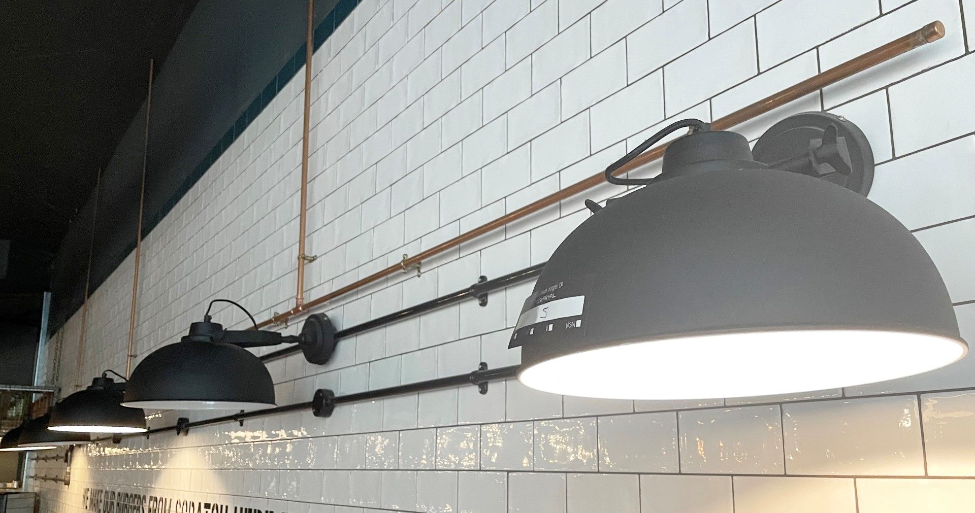 5 x Industrial Style Wall Lights With a Grey Finish and White Inner - Size: 30cm Diameter - Image 4 of 7