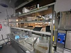 1 x Commercial Kitchen Servery Passthrough Prep Bench With Speed Rails, Ticket Holders & Warm lamps