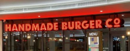 1 x Custom 20ft Neon Restaurant Sign - Handmade Burger Co - 16 Large Letters on a Mounting Bracket
