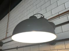 5 x Industrial Style Wall Lights With a Grey Finish and White Inner - Size: 30cm Diameter