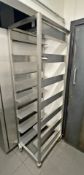1 x Stainless Steel Gastro Tray Mobile Trolley - Suitable For 7 Deep Gastro Trays