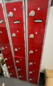 3 x Elite Upright Staff Lockers - Some With Locks & Keys and Some Without - Size: H180 x W30 x D30cm