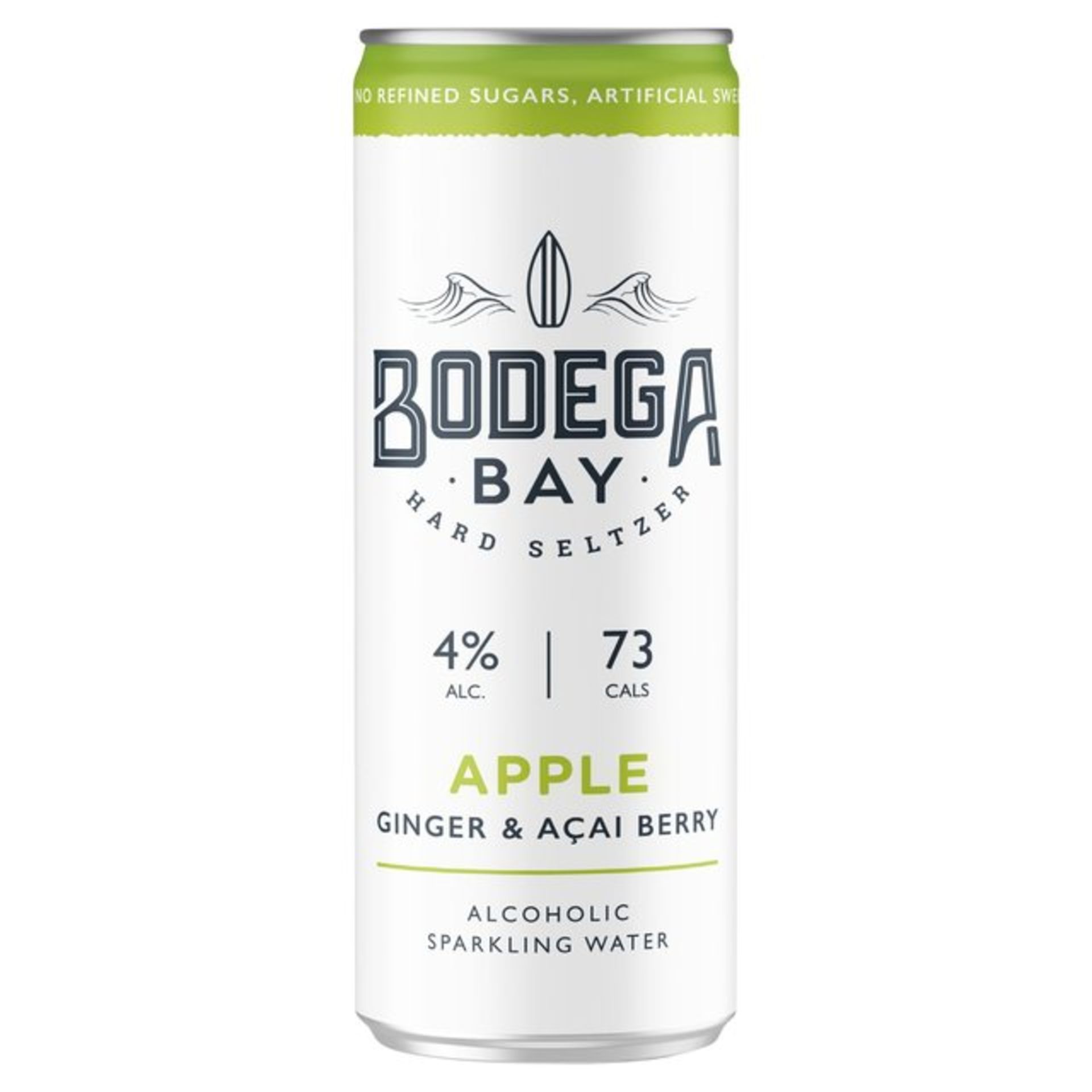 90 x Bodega Bay Hard Seltzer 250ml Alcoholic Sparkling Water Drinks - Apple Ginger & Acai Berry - 4% - Image 2 of 6