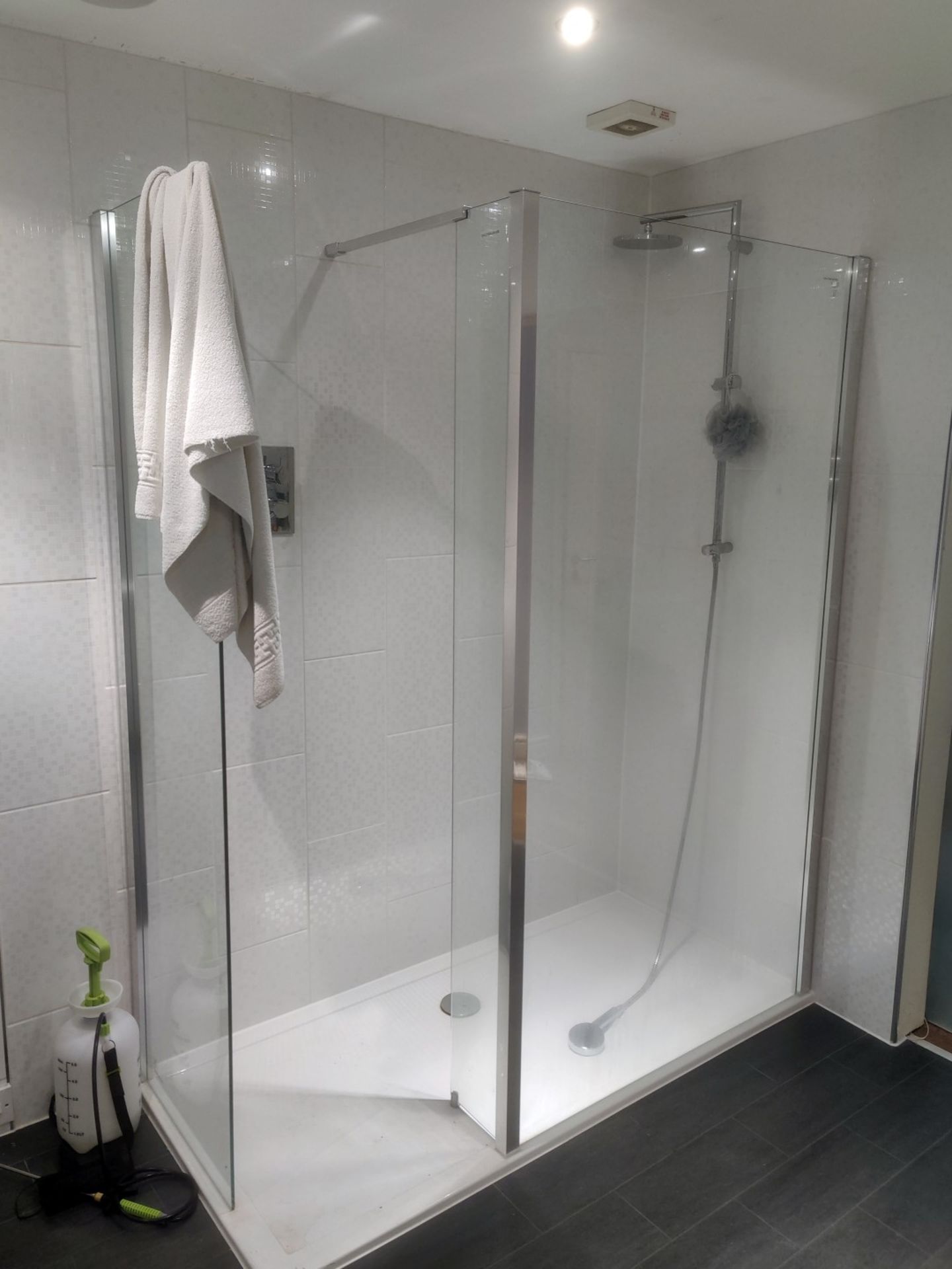 1 x Contemporary Bathroom Suite - Includes Shower, Vanity Unit, Mirror Unit, Tallboy and Radiator