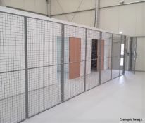 Troax Warehouse Mesh Security Cage Partitions - Includes 25 x Panels, 2 x Doors and 1 x Set of Gates