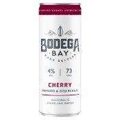 24 x Bodega Bay Hard Seltzer 250ml Alcoholic Sparkling Water Drinks - Cherry Mango & Goji Berry - 4%