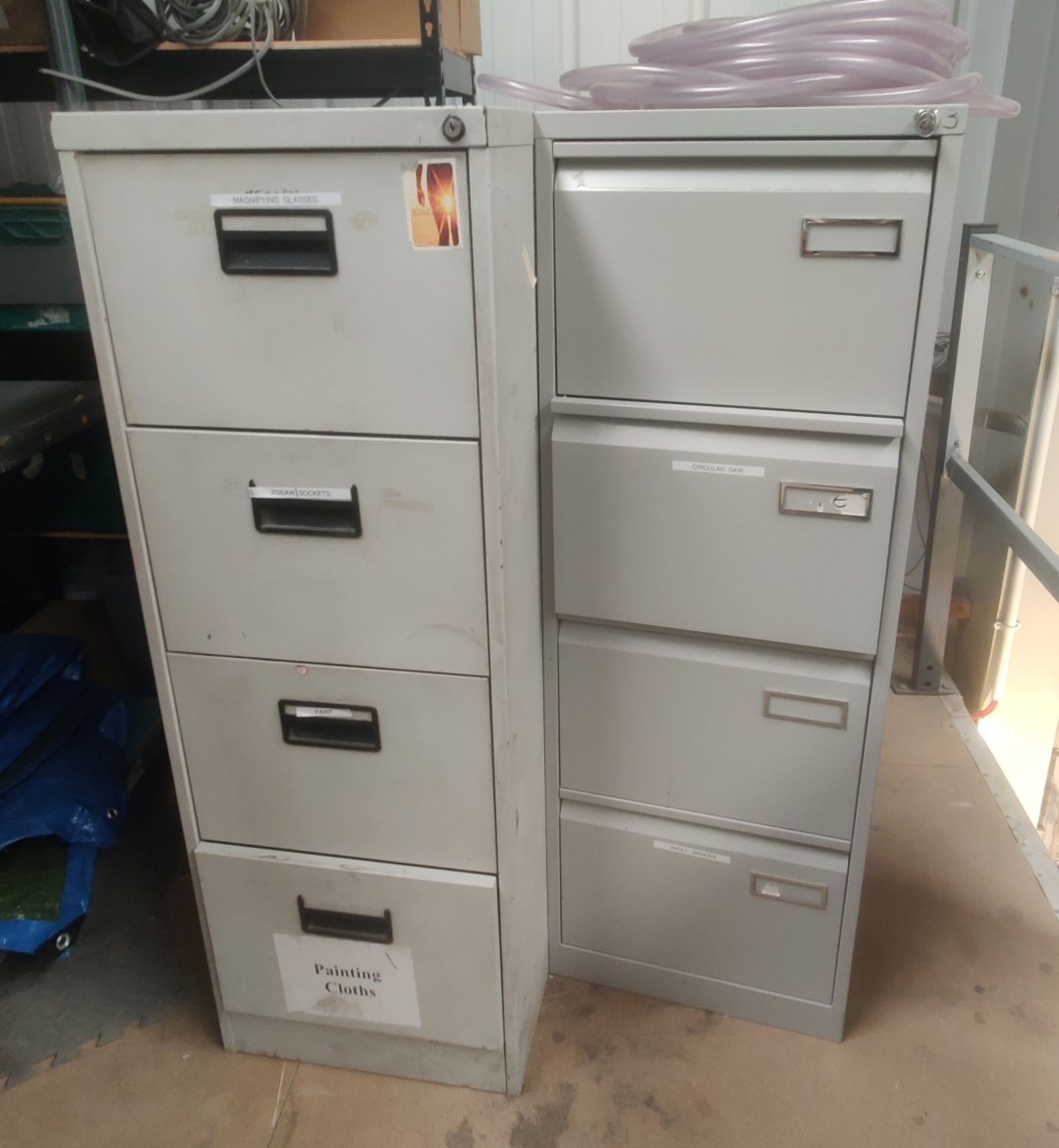 1 x Silverline Upright Storage Cabinet and 3 x Metal Filing Cabinets - Image 2 of 2