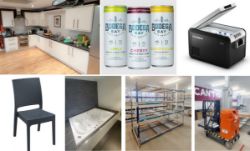 Fitted Kitchen & Appliances, Jacuzzi Bath and Shower, Storage Racking, Bodega Bay Seltza, Dometic Camping Fridges, Catering Equipment and More!