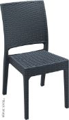 4 x Siesta 'Florida' Rattan Style Garden Chairs In Dark Grey - Suitable For Commercial or Home Use -