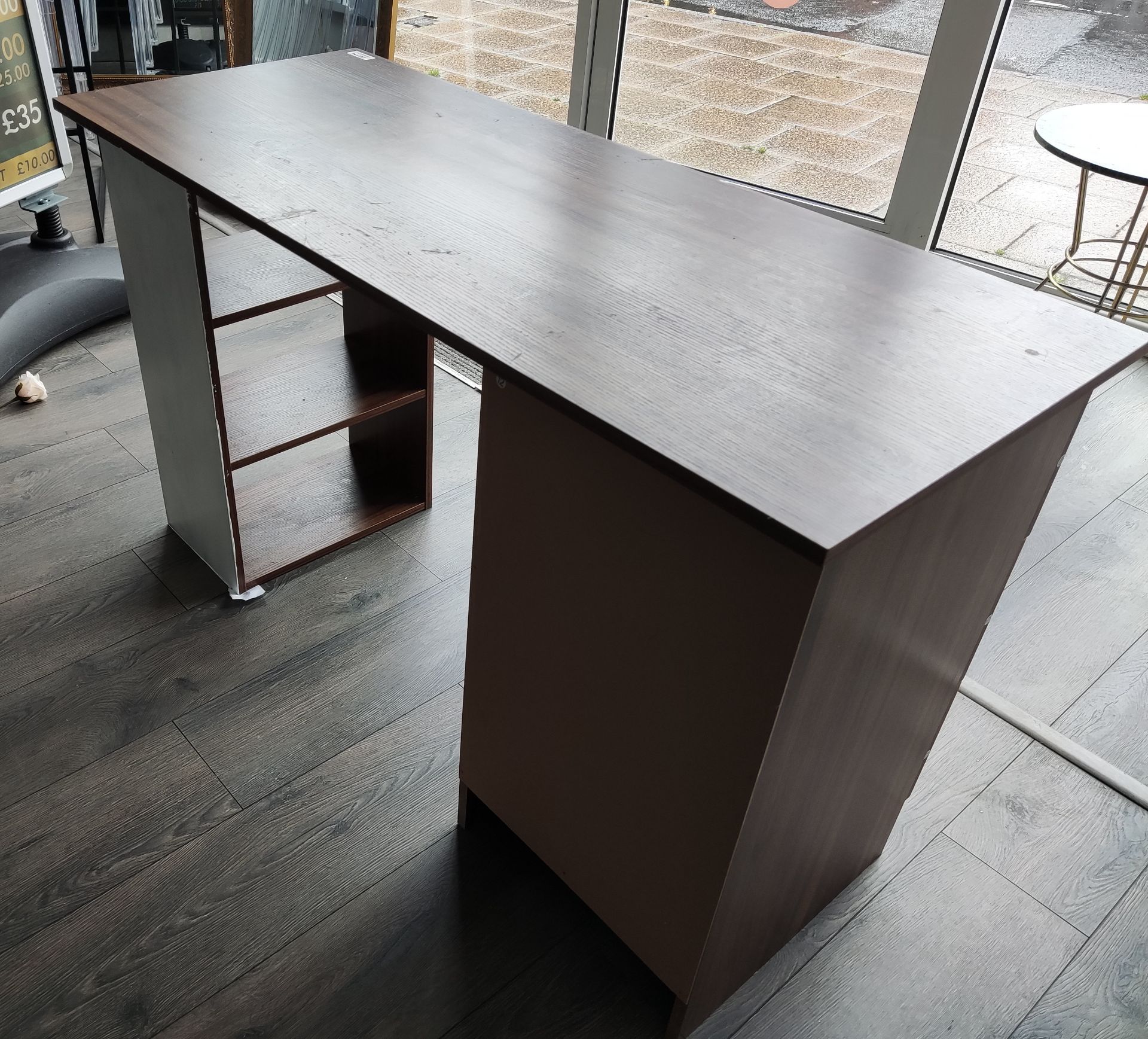 1 x Wooden Office Desk with Integrated Drawers and Shelves - LBC134 - CL763- Location: Sale M33< - Image 6 of 6