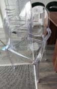 5 x Clear Ghost transparent Contemporary Armchairs - LBC127 - CL763- Location: Sale M33Dimen