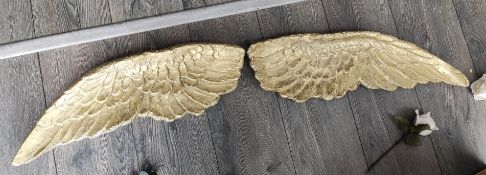 Pair of Gold Angel Wings Wall Décor - LBCTBC - CL763- Location: Sale M33Dimensions: 61cm (l)