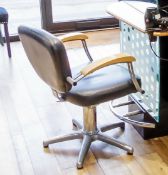 1 x Adjustable Black Hydraulic Barber Hairdressing Chair - Recently Removed From A Boutique Hair