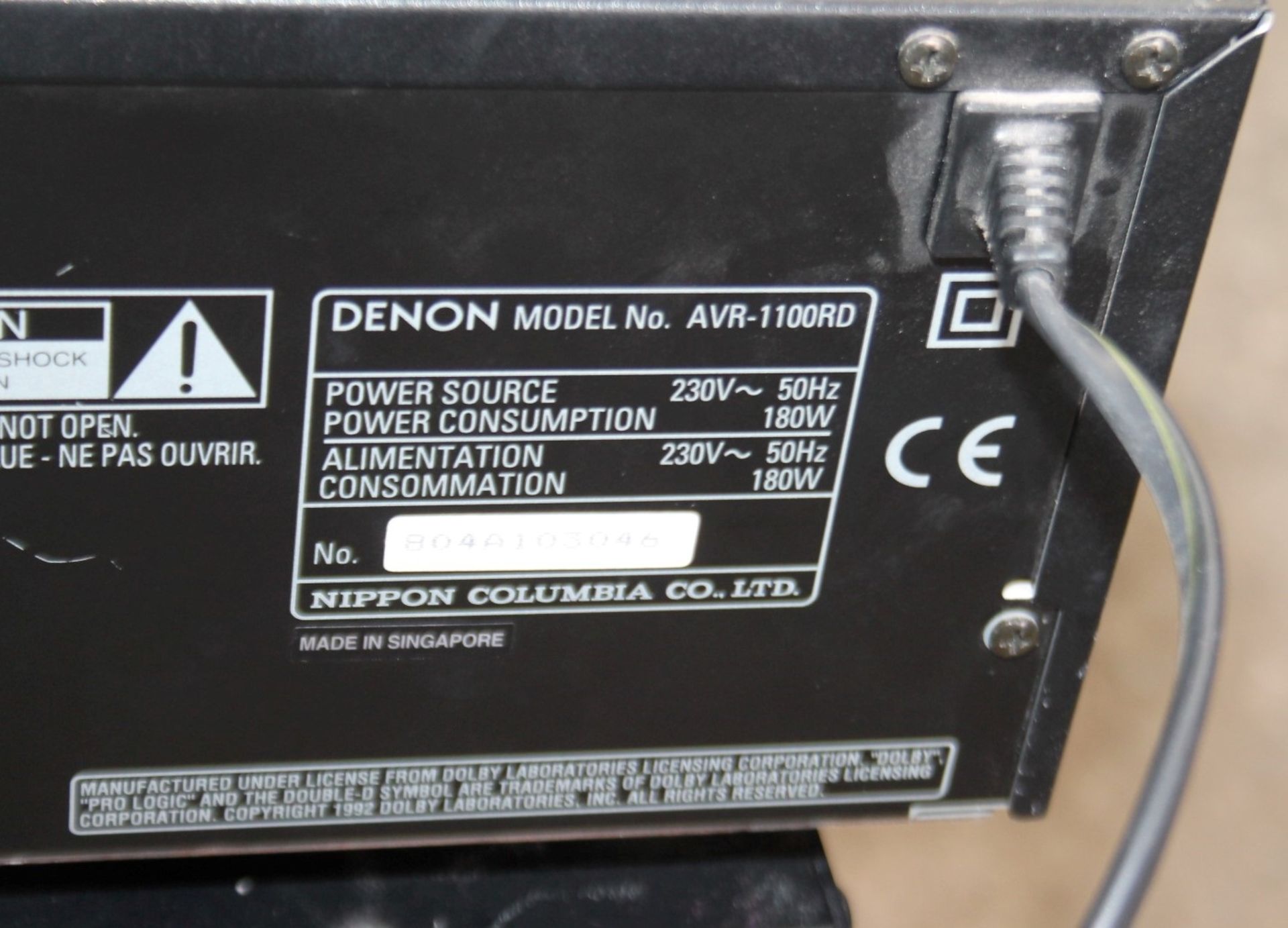 1 x Denon AVR-1100 Audio Video Surround Receiver - Recently Removed From A Boutique Hair Salon - - Image 5 of 5