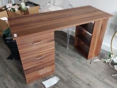 1 x Wooden Office Desk with Integrated Drawers and Shelves - LBC125 - CL763- Location: Sale M33<