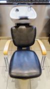 1 x Hair Washing Backwash Shampoo Basin Chair - Recently Removed From A Boutique Hair Salon - Ref: