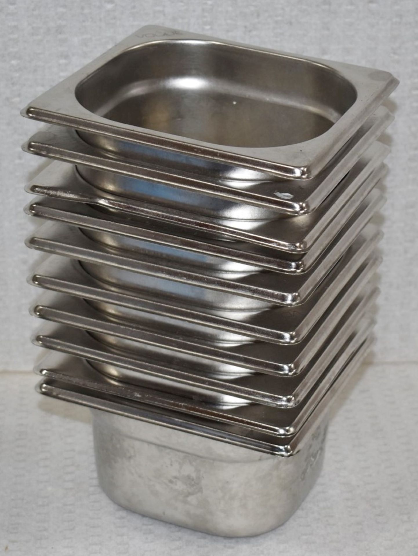 10 x Vogue Stainless Steel Gastronorm Pans Without Lids - Size: H10 x W16 x L17.5 cms - - Image 3 of 3