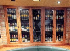 1 x Wine Bottle Display Cabinet With Ribbed Glass Doors