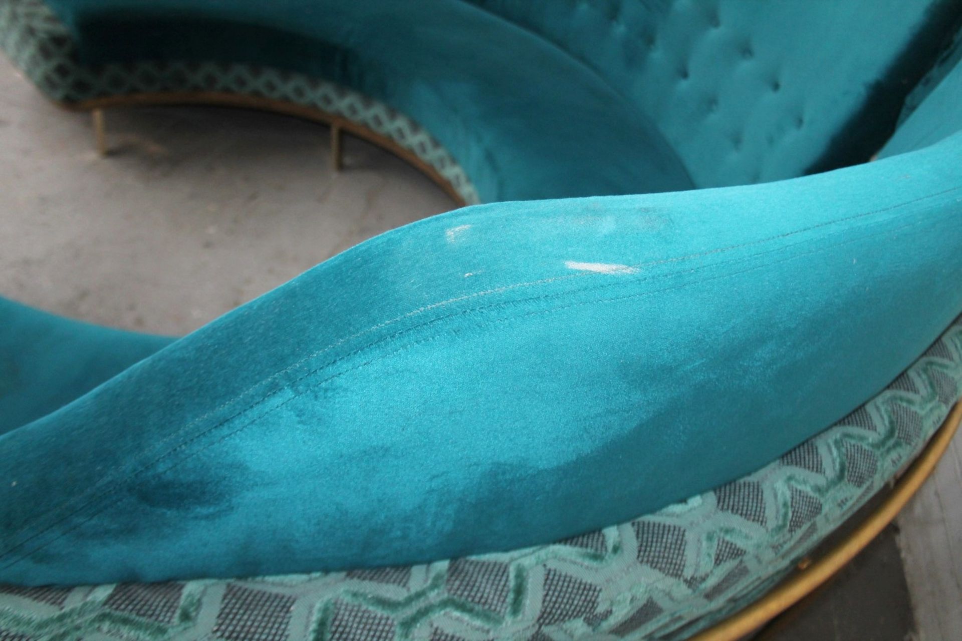 1 x Bespoke Commercial Curved C-Shaped Booth Seating Upholstered In Premium Teal Coloured Fabrics - - Image 14 of 17