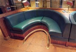1 x C Shaped Seating Booth Upholstered in a Green Faux Leather - Width 220cms