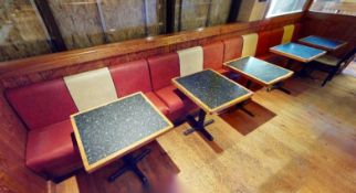1 x Retro 1950's American Diner Style Seating Bench - Approx 14ft in Length
