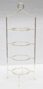 4 x Wedgwood Branded 4-Tier Luxury Metal Afternoon Tea Plate Stands With A Gold Finish - Recently