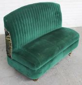 1 x Commercial Freestanding 2-Seater Booth Seating Sofa In A Deep Green Velvet With A Bespoke