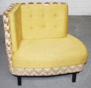 1 x Commercial Freestanding Left-Hand Single Bench Seat, Upholstered In Premium Gold-Coloured