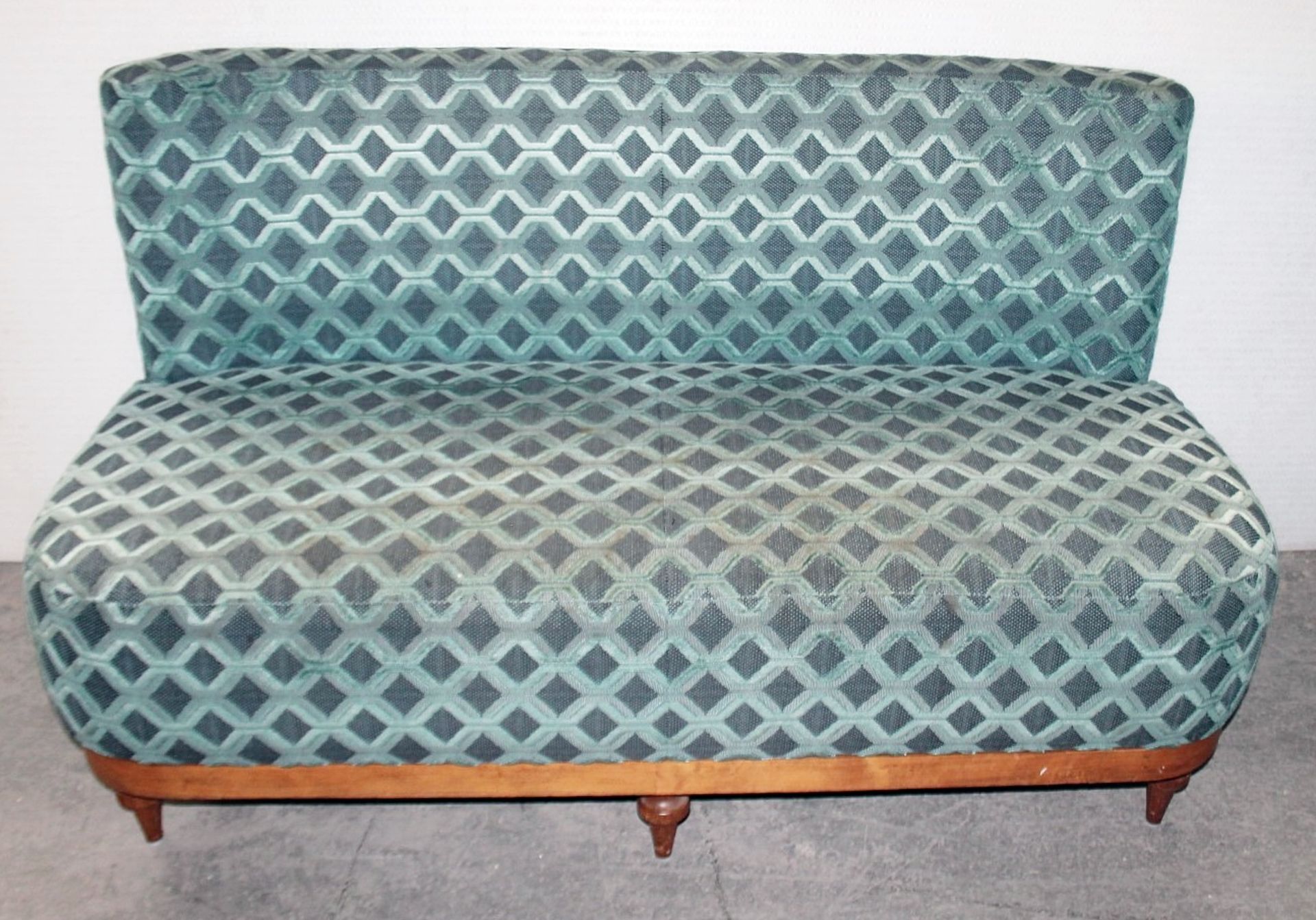 1 x Commercial Freestanding 2-Seater Booth Seating Sofa, Upholstered In Premium Teal Fabrics - Image 2 of 8