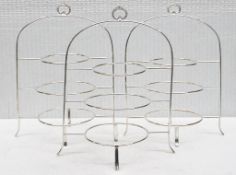 3 x Vintage Silver-Plated Afternoon Tea Plate Stands - Recently Removed From A Well-known London