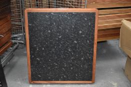 48 x Restaurant Table Tops With Galaxy Granite Effect Tops & Wooden Edges - Various Sizes Included