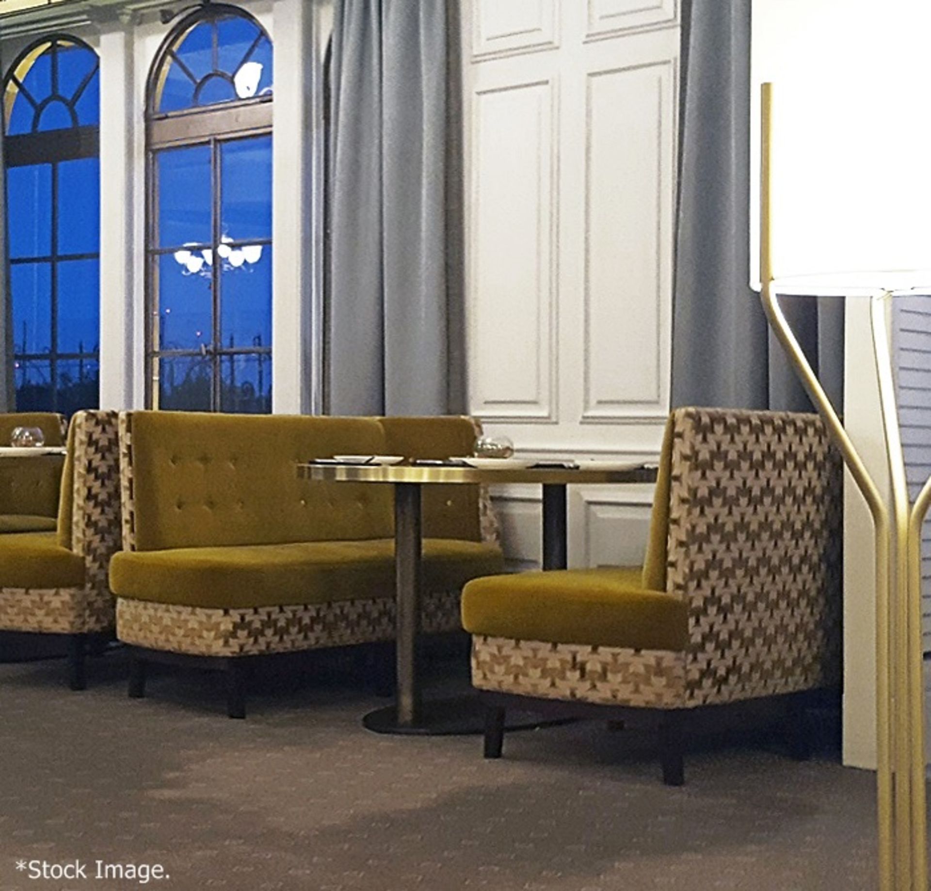 1 x Commercial Freestanding Left-Hand 2-Seater Bench, Upholstered In Premium Gold-Coloured - Image 3 of 8
