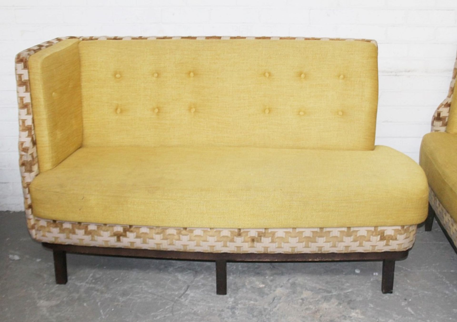 1 x Commercial Freestanding Left-Hand 2-Seater Bench, Upholstered In Premium Gold-Coloured