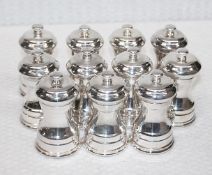 11 x Assorted Vintage Silver-Plated Salt And Pepper Grinders - Recently Removed From A Well-known