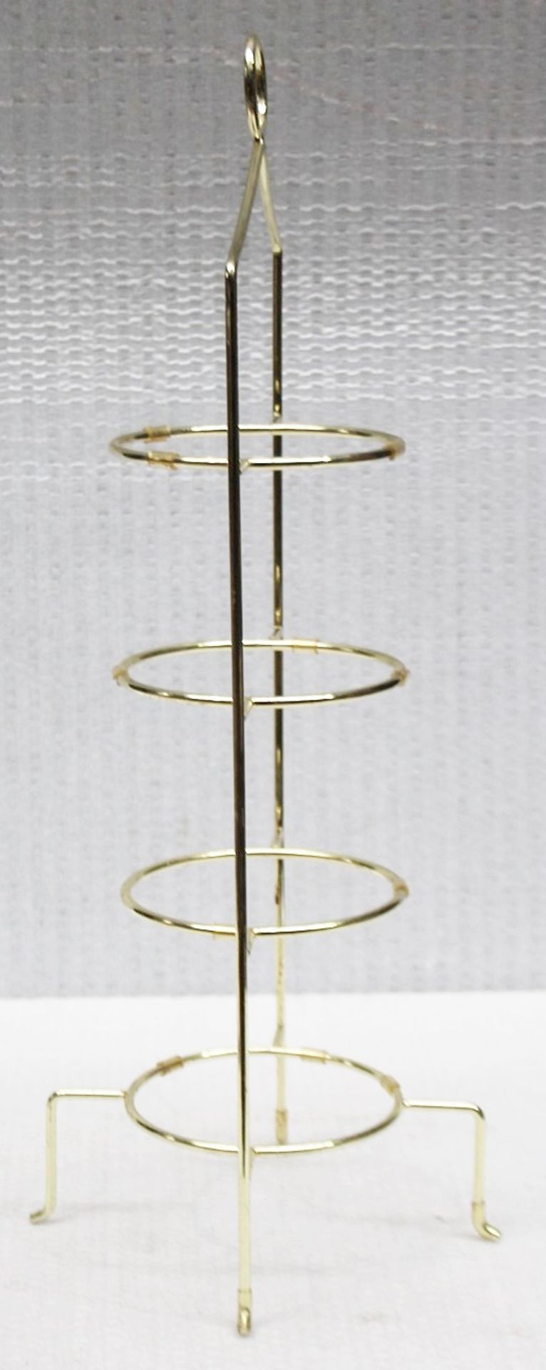 4 x Wedgwood Branded 4-Tier Luxury Metal Afternoon Tea Plate Stands With A Gold Finish - Recently - Image 2 of 4