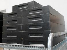 11 x CRASTER Premium Wooden Canapé Trays In A Black Lacquer Finish - Recently Removed From A Well-