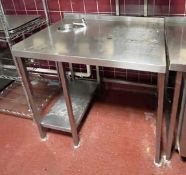 1 x Stainless Steel Prep Table With Sink Bowl and Mixer Tap