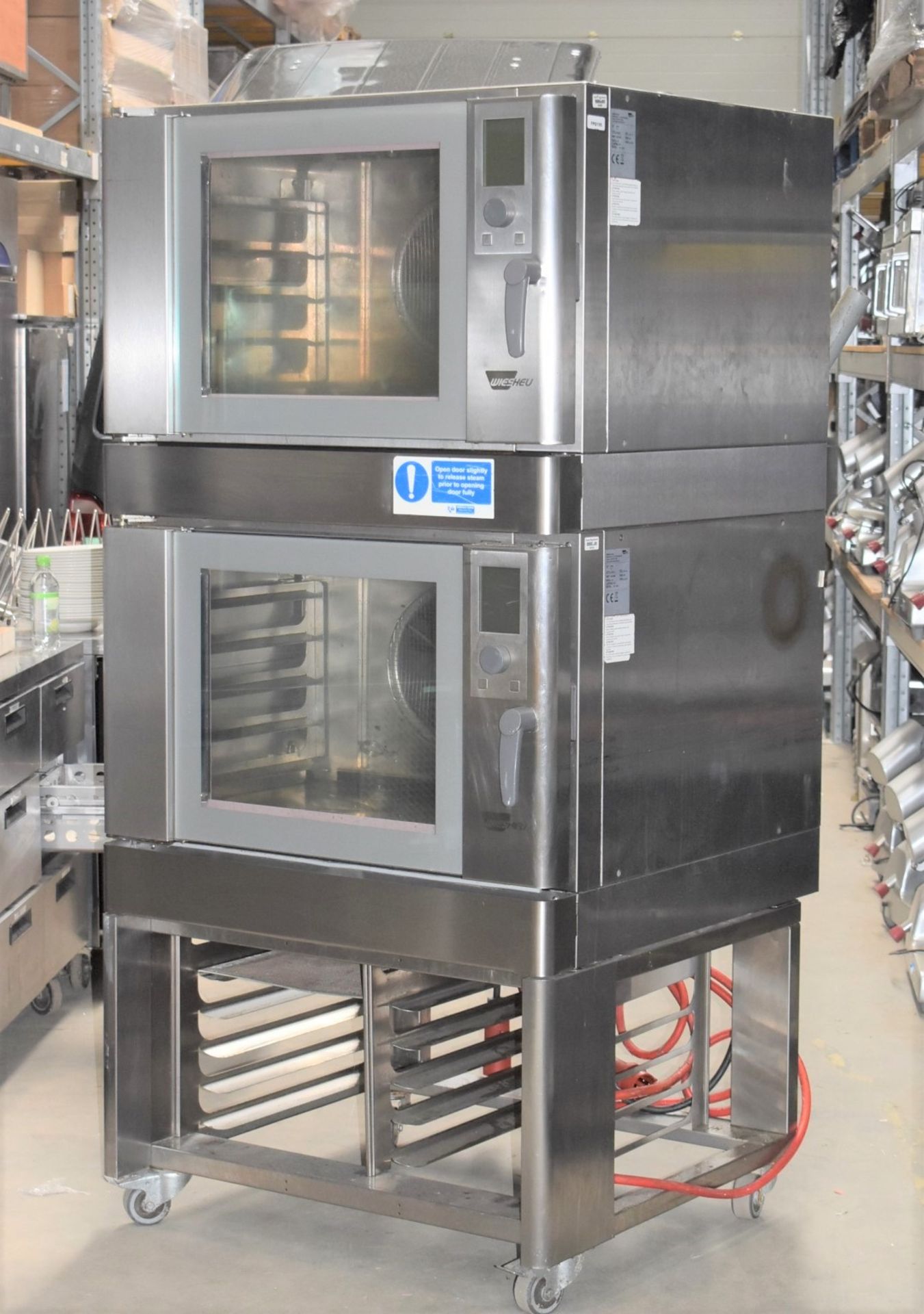 1 x Wiesheu B4-E2 Duo Commercial Convection Oven With Stainless Steel Exterior