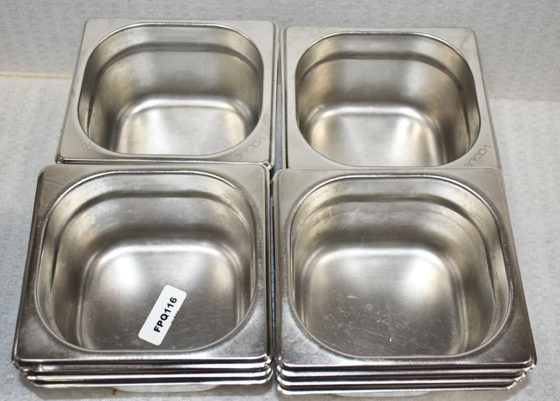 10 x Vogue Stainless Steel Gastronorm Pans Without Lids - Size: H10 x W16 x L17.5 cms - - Image 2 of 3