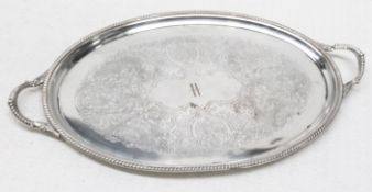 1 x MAPPIN & WEBB Vintage Silver-Plated Copper Butlers Tray Entraved With A Famous 'H' Monica -