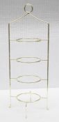 10 x Wedgwood Branded 4-Tier Luxury Metal Afternoon Tea Plate Stands With A Gold Finish