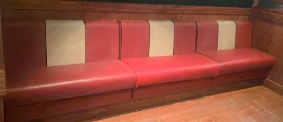 1 x Retro 1950's American Diner Style Seating Bench - Approx 11ft in Length