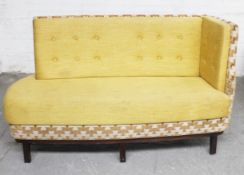 1 x Commercial Freestanding Right-Hand 2-Seater Bench, Upholstered In Premium Gold-Coloured Fabrics,