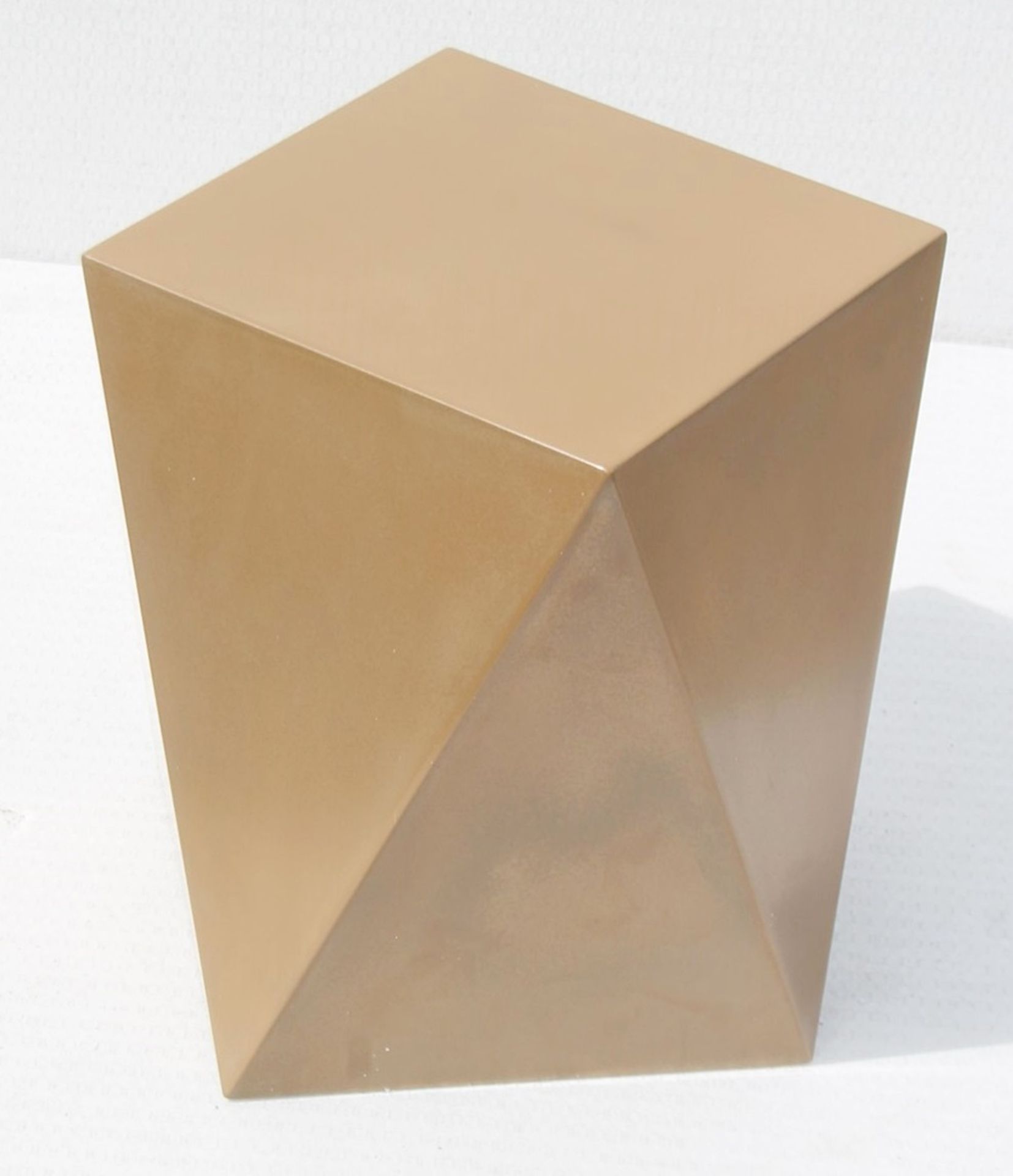 1 x LIGNE ROSET 'Rocher' Designer Folded Aluminium Side Table In Gold - Original Price £570.00