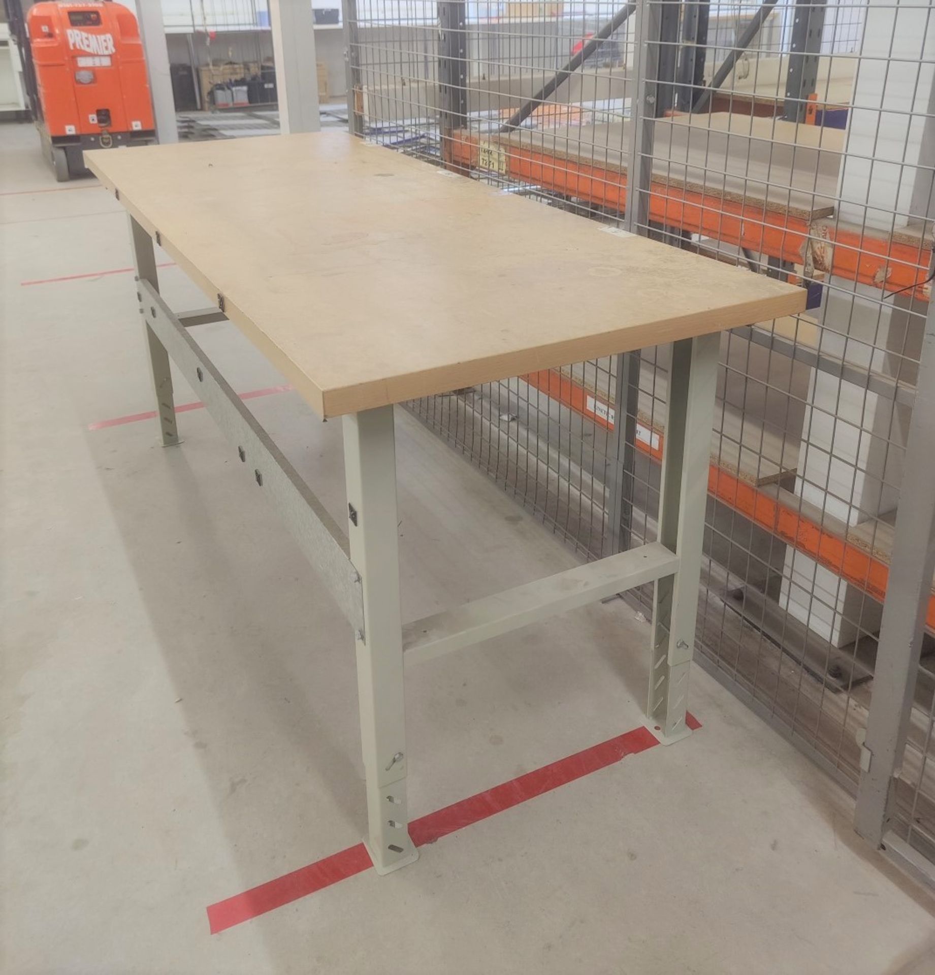 1 x Workbench With Height Adjustable Legs - Removed From a Computer Workshop - Size: W200 x D80 cms - Image 5 of 6